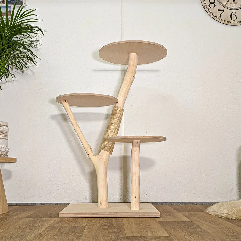 Naturkratzbaum 4440 Kratzbaum Natur Holz Design 115 cm hoch Katzenbaum