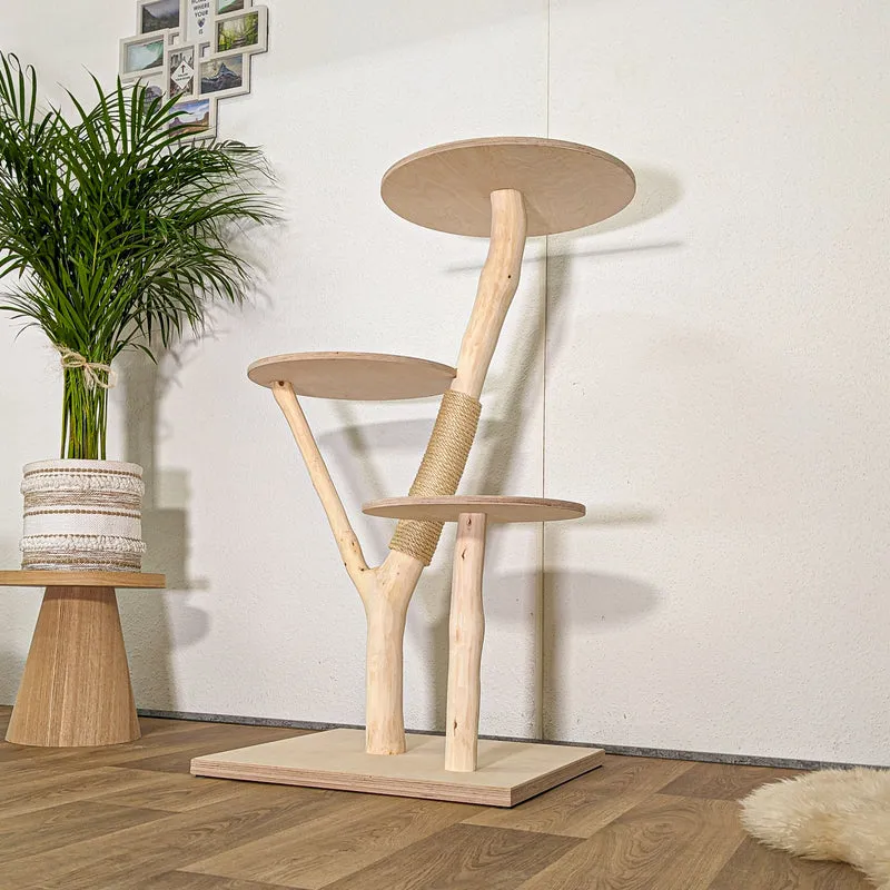 Naturkratzbaum 4440 Kratzbaum Natur Holz Design 115 cm hoch Katzenbaum
