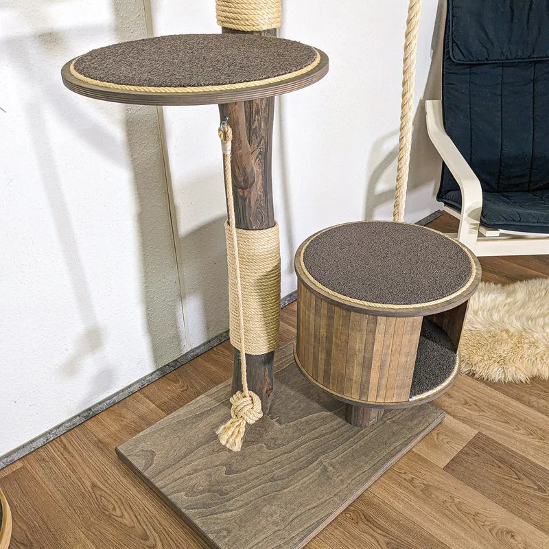 RESERVIERT - Naturkratzbaum 4375 Kratzbaum Natur Holz Design 200 cm hoch Katzenbaum