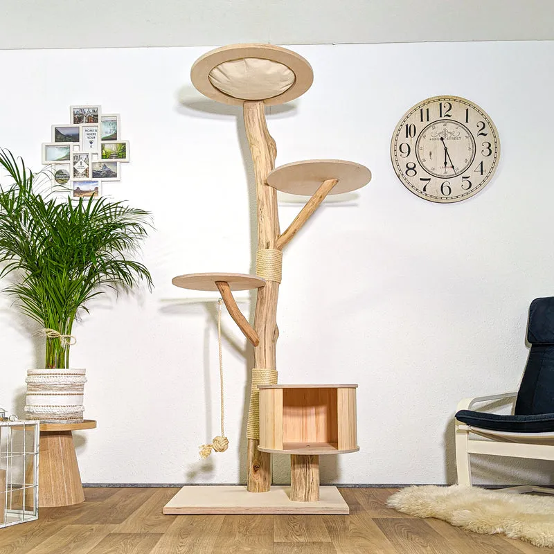 RESERVIERT - Naturkratzbaum 4375 Kratzbaum Natur Holz Design 200 cm hoch Katzenbaum