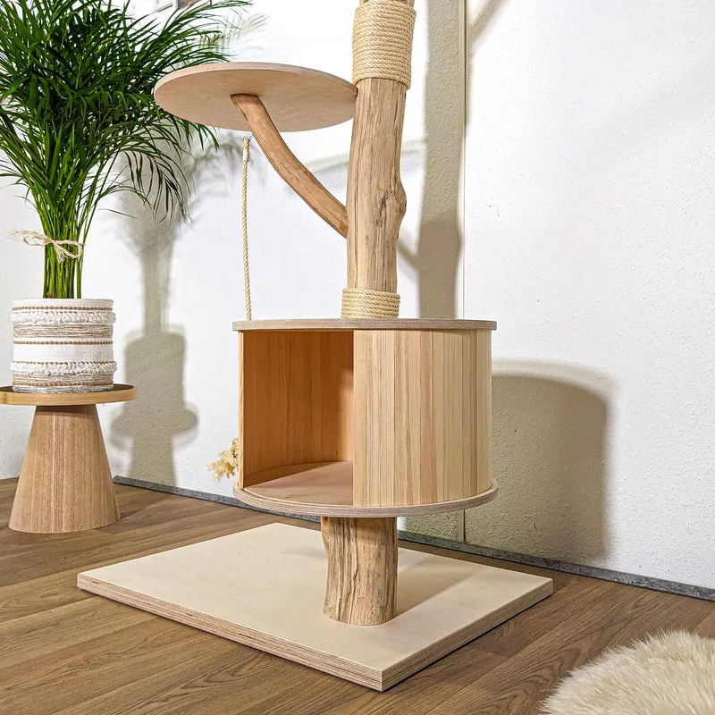 RESERVIERT - Naturkratzbaum 4375 Kratzbaum Natur Holz Design 200 cm hoch Katzenbaum