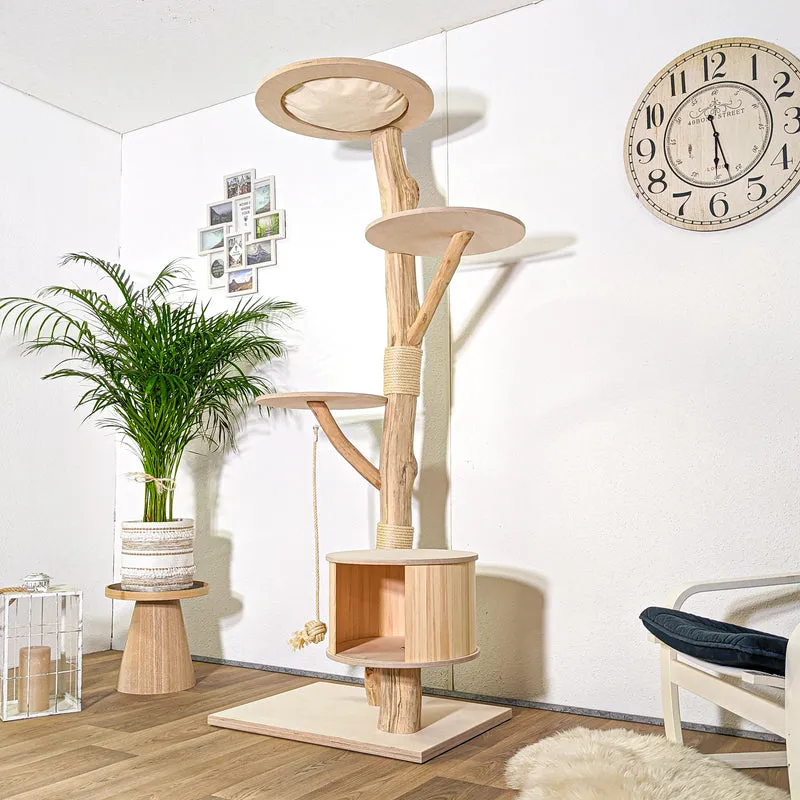 RESERVIERT - Naturkratzbaum 4375 Kratzbaum Natur Holz Design 200 cm hoch Katzenbaum