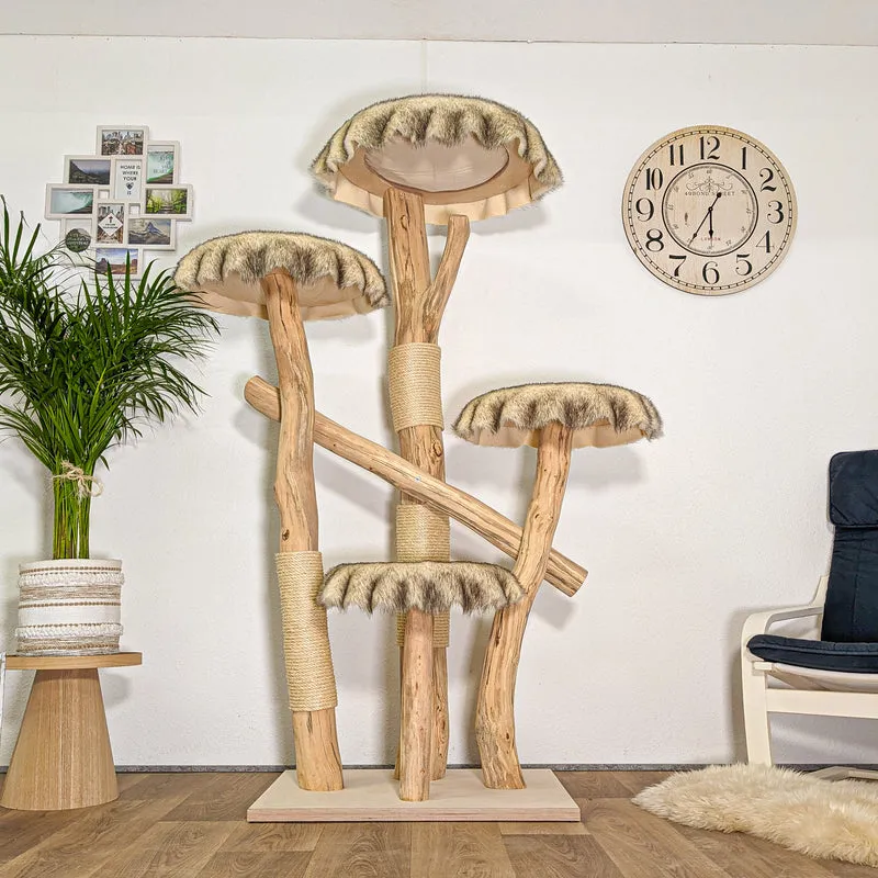 RESERVIERT - Naturkratzbaum 4453 Kratzbaum Natur Holz Design 180 cm hoch Katzenbaum
