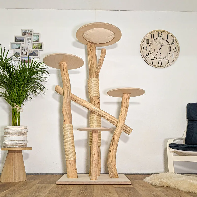 RESERVIERT - Naturkratzbaum 4453 Kratzbaum Natur Holz Design 180 cm hoch Katzenbaum