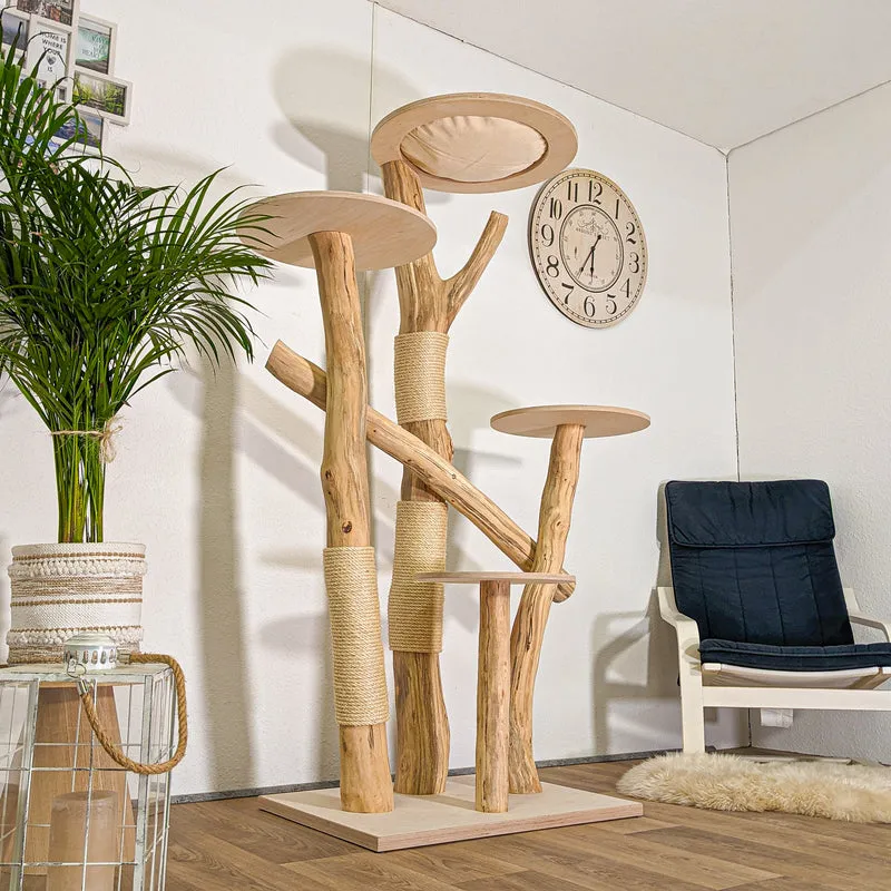 RESERVIERT - Naturkratzbaum 4453 Kratzbaum Natur Holz Design 180 cm hoch Katzenbaum