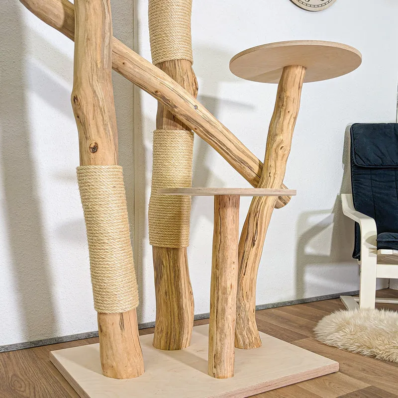 RESERVIERT - Naturkratzbaum 4453 Kratzbaum Natur Holz Design 180 cm hoch Katzenbaum