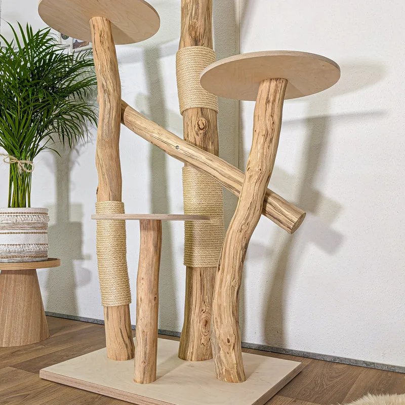RESERVIERT - Naturkratzbaum 4453 Kratzbaum Natur Holz Design 180 cm hoch Katzenbaum