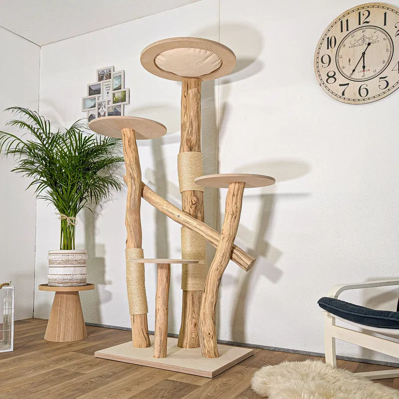 RESERVIERT - Naturkratzbaum 4453 Kratzbaum Natur Holz Design 180 cm hoch Katzenbaum