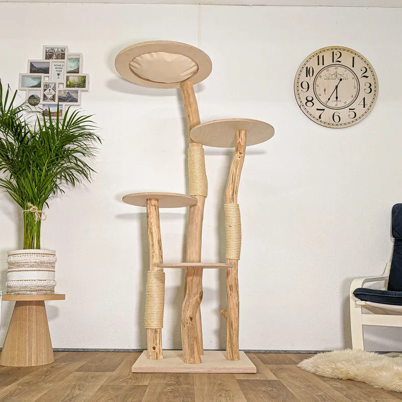 RESERVIERT - ABHOLUNG - Naturkratzbaum 4452 Kratzbaum Natur Holz Design 175 cm hoch Katzenbaum