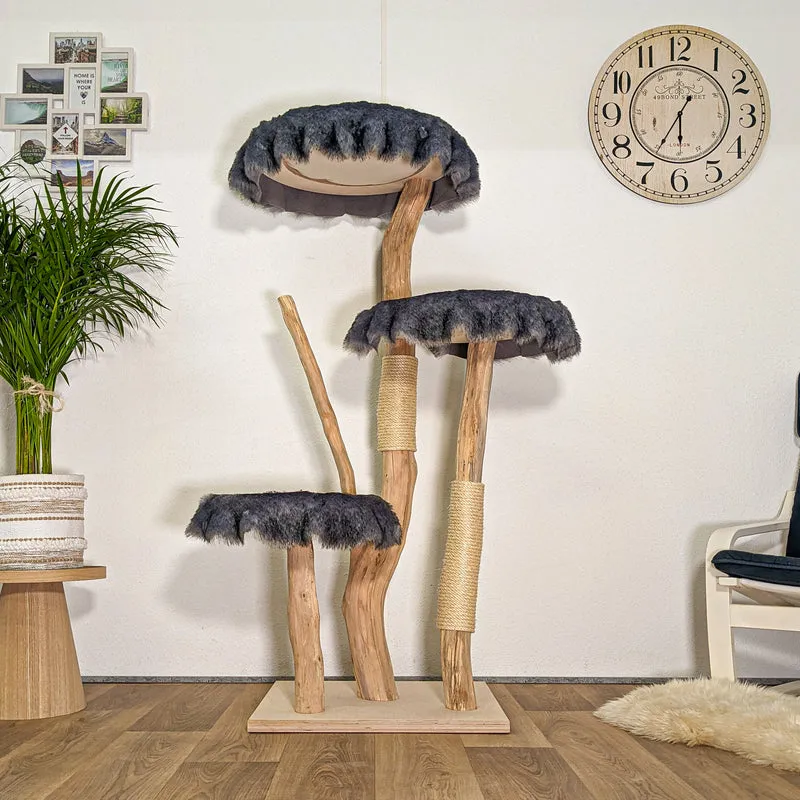 Naturkratzbaum 4451 Kratzbaum Natur Holz Design 155 cm hoch Katzenbaum