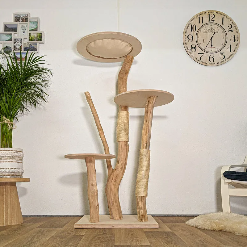 Naturkratzbaum 4451 Kratzbaum Natur Holz Design 155 cm hoch Katzenbaum