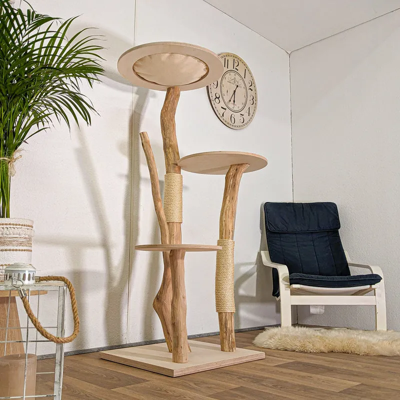Naturkratzbaum 4451 Kratzbaum Natur Holz Design 155 cm hoch Katzenbaum