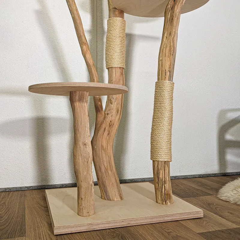 Naturkratzbaum 4451 Kratzbaum Natur Holz Design 155 cm hoch Katzenbaum