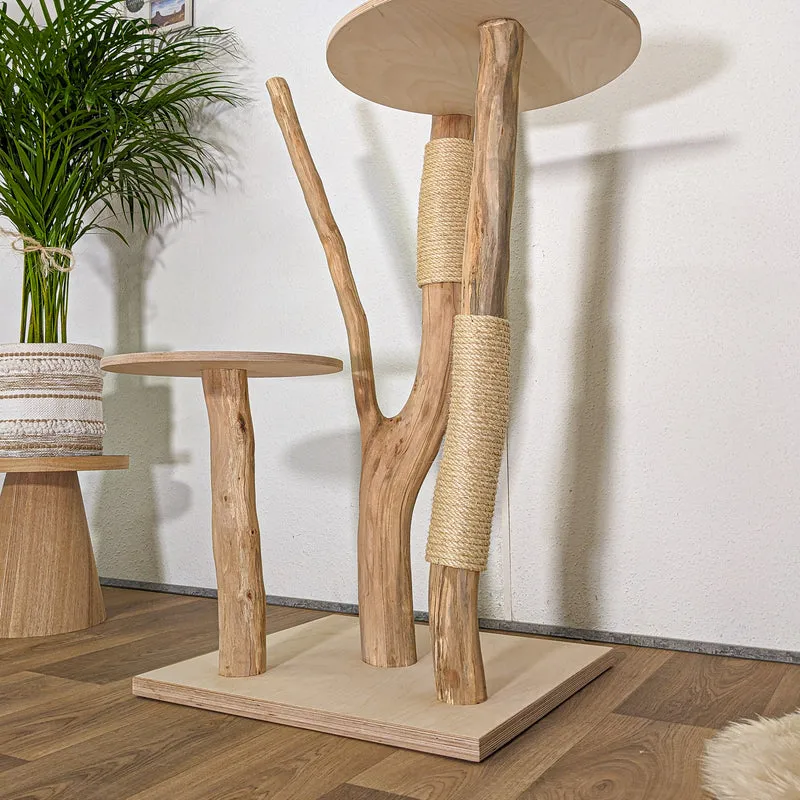 Naturkratzbaum 4451 Kratzbaum Natur Holz Design 155 cm hoch Katzenbaum