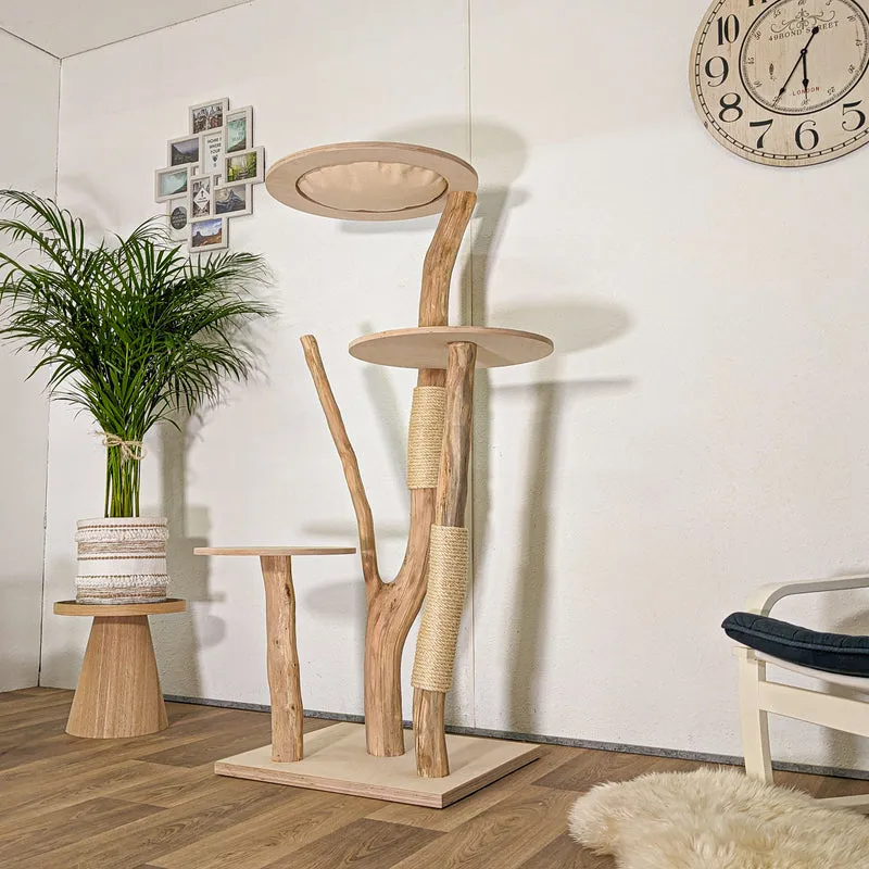 Naturkratzbaum 4451 Kratzbaum Natur Holz Design 155 cm hoch Katzenbaum