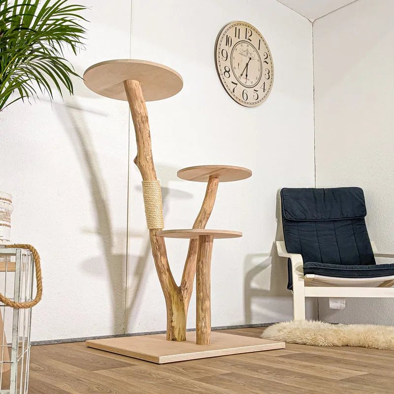 Naturkratzbaum 4450 Kratzbaum Natur Holz Design 122 cm hoch Katzenbaum
