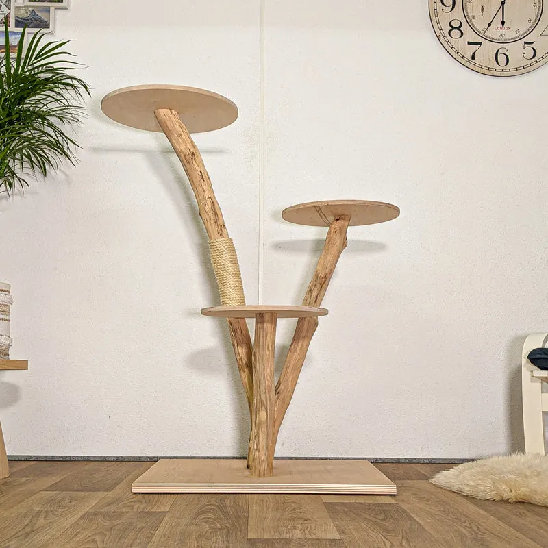 Naturkratzbaum 4450 Kratzbaum Natur Holz Design 122 cm hoch Katzenbaum