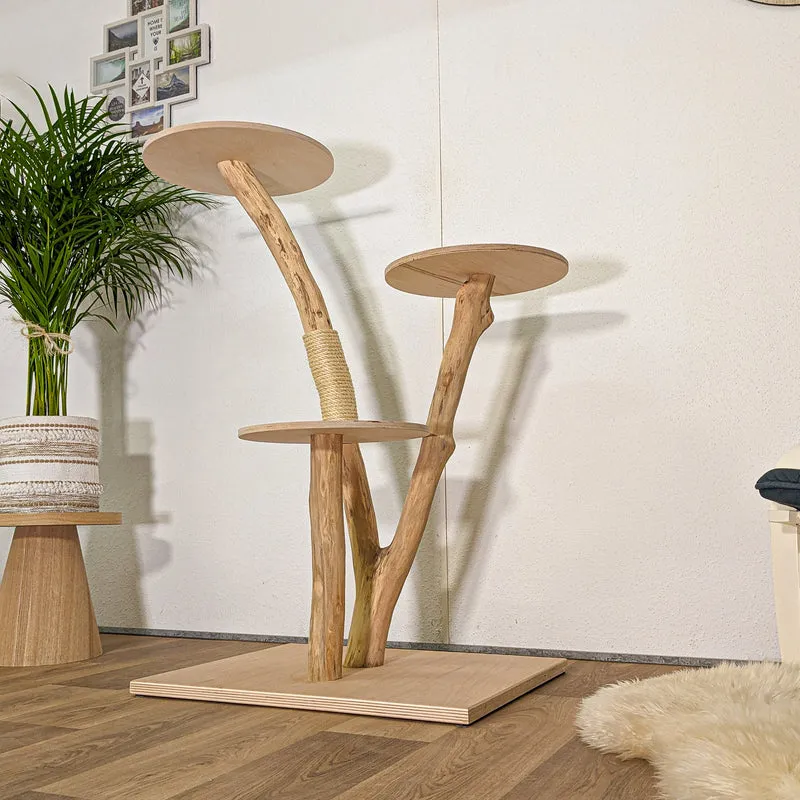 Naturkratzbaum 4450 Kratzbaum Natur Holz Design 122 cm hoch Katzenbaum