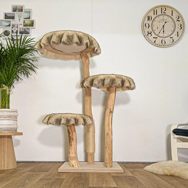Naturkratzbaum 4449 Kratzbaum Natur Holz Design 135 cm hoch Katzenbaum