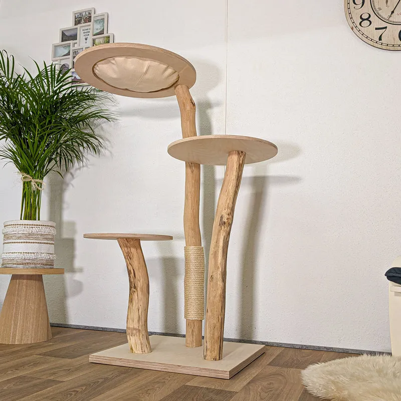 Naturkratzbaum 4449 Kratzbaum Natur Holz Design 135 cm hoch Katzenbaum