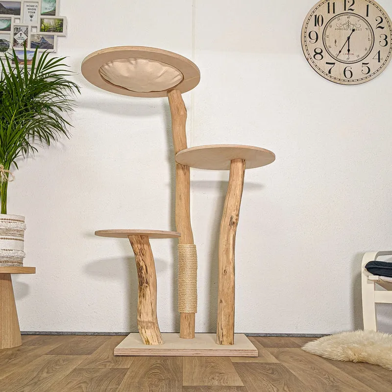 Naturkratzbaum 4449 Kratzbaum Natur Holz Design 135 cm hoch Katzenbaum