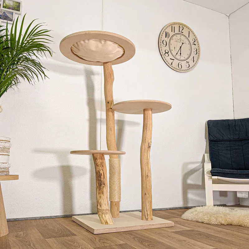 Naturkratzbaum 4449 Kratzbaum Natur Holz Design 135 cm hoch Katzenbaum
