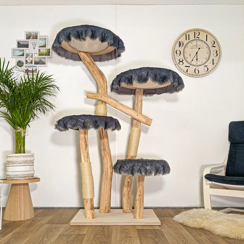 RESERVIERT - Naturkratzbaum 4448 Kratzbaum Natur Holz Design 175 cm hoch Katzenbaum