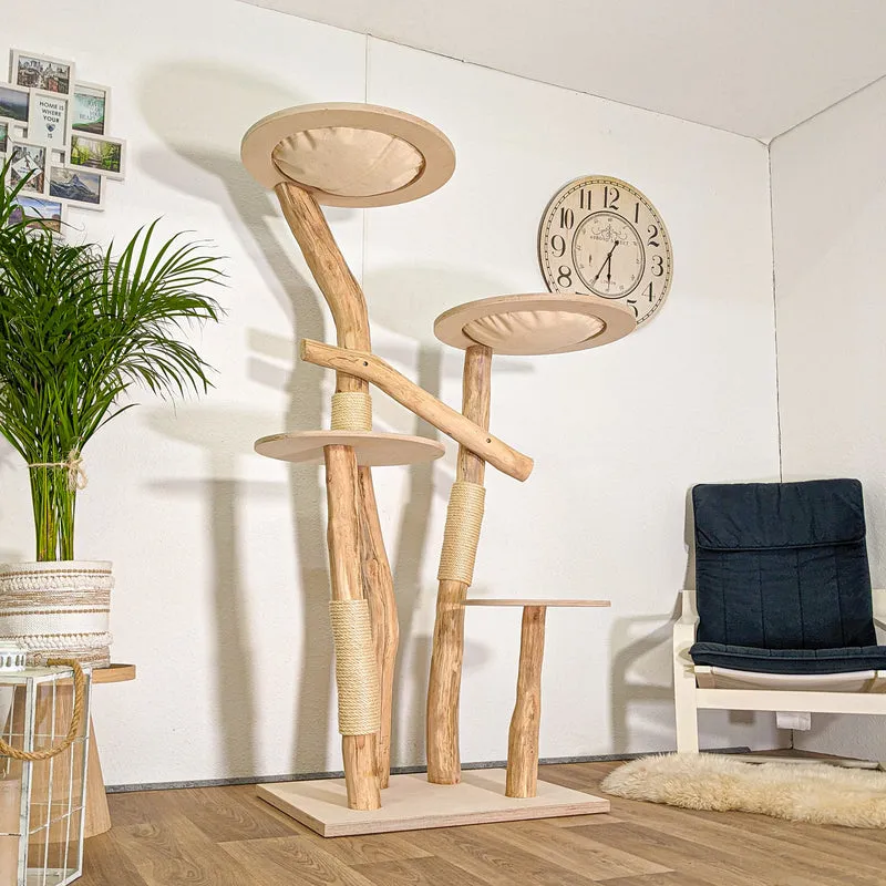 RESERVIERT - Naturkratzbaum 4448 Kratzbaum Natur Holz Design 175 cm hoch Katzenbaum