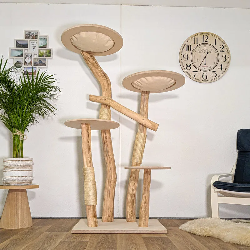 RESERVIERT - Naturkratzbaum 4448 Kratzbaum Natur Holz Design 175 cm hoch Katzenbaum