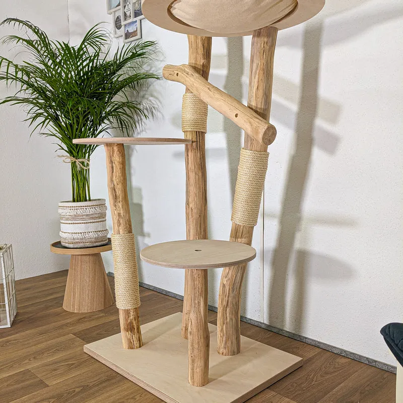 RESERVIERT - Naturkratzbaum 4448 Kratzbaum Natur Holz Design 175 cm hoch Katzenbaum