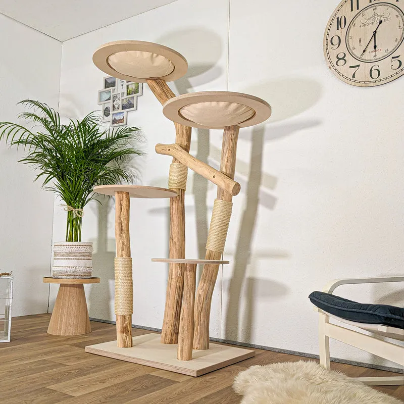 RESERVIERT - Naturkratzbaum 4448 Kratzbaum Natur Holz Design 175 cm hoch Katzenbaum