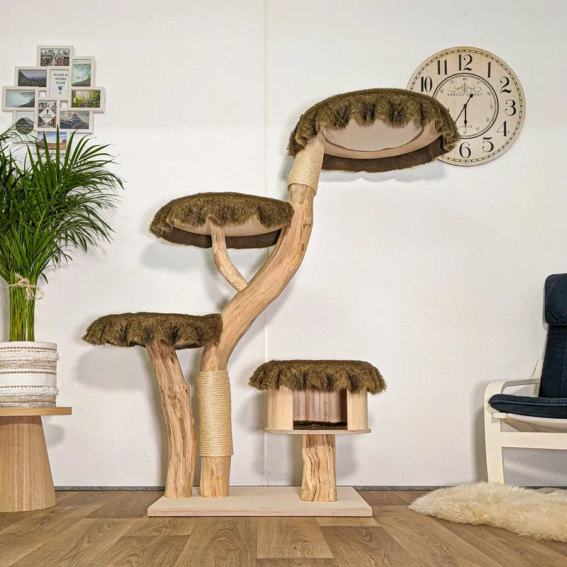 Naturkratzbaum 4447 Kratzbaum Natur Holz Design 155 cm hoch Katzenbaum