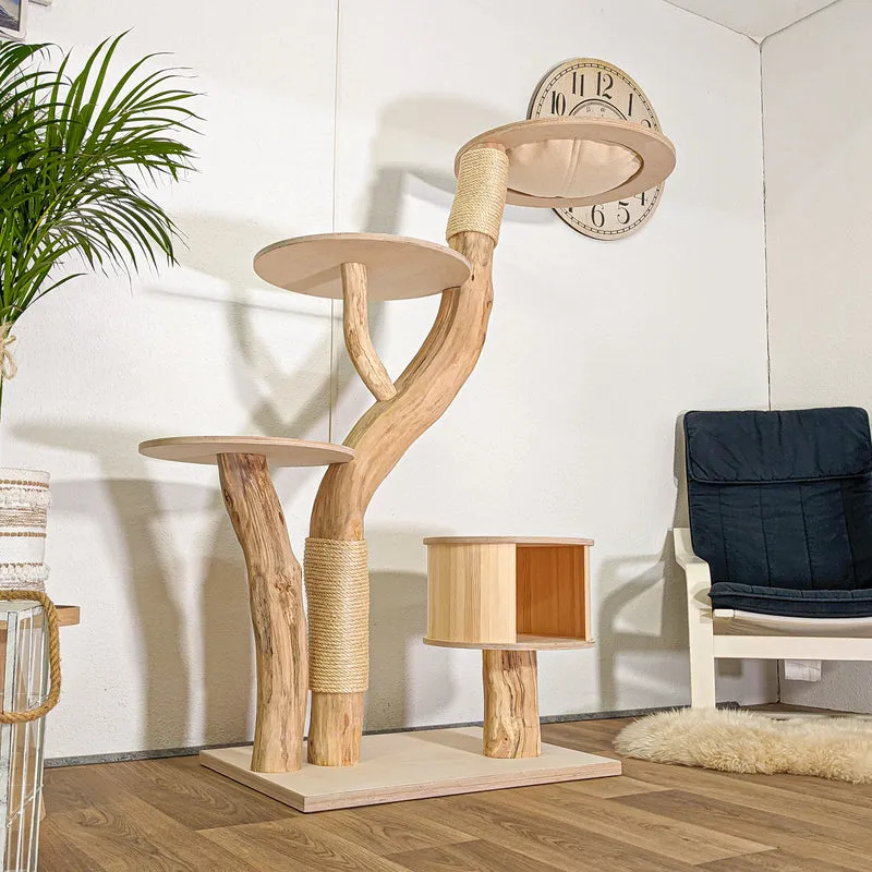 Naturkratzbaum 4447 Kratzbaum Natur Holz Design 155 cm hoch Katzenbaum