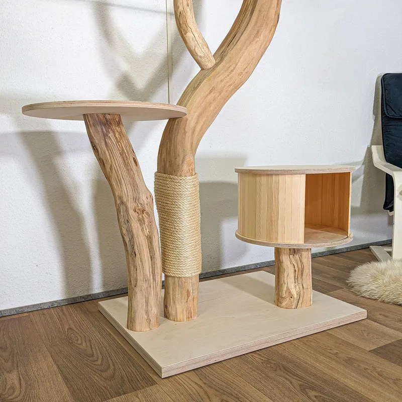 Naturkratzbaum 4447 Kratzbaum Natur Holz Design 155 cm hoch Katzenbaum