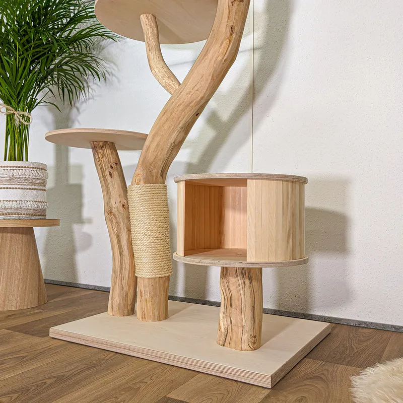 Naturkratzbaum 4447 Kratzbaum Natur Holz Design 155 cm hoch Katzenbaum