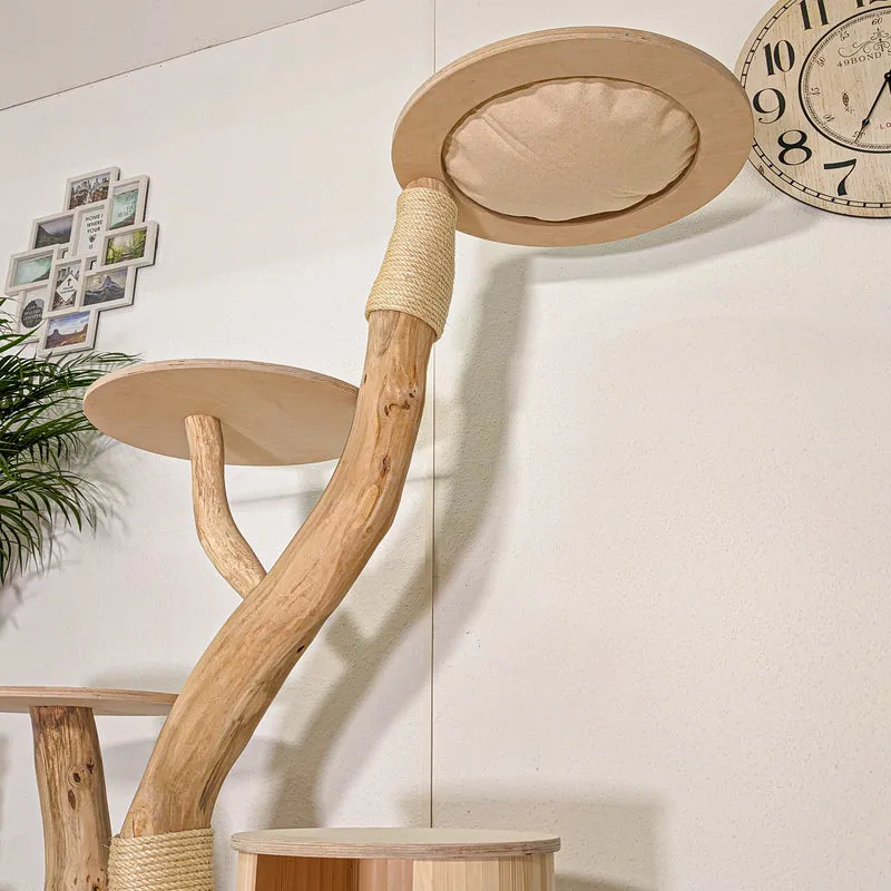 Naturkratzbaum 4447 Kratzbaum Natur Holz Design 155 cm hoch Katzenbaum