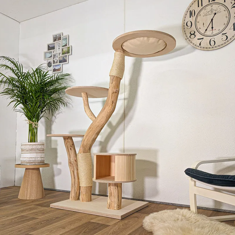Naturkratzbaum 4447 Kratzbaum Natur Holz Design 155 cm hoch Katzenbaum