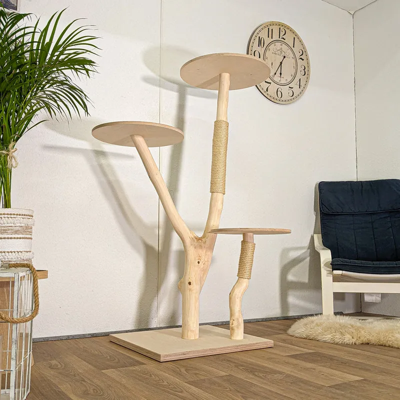 RESERVIERT - Naturkratzbaum 4446 Kratzbaum Natur Holz Design 148 cm hoch Katzenbaum