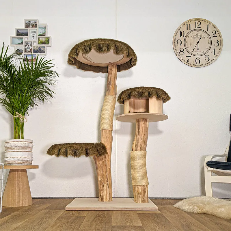 Naturkratzbaum 4445 Kratzbaum Natur Holz Design 150 cm hoch Katzenbaum