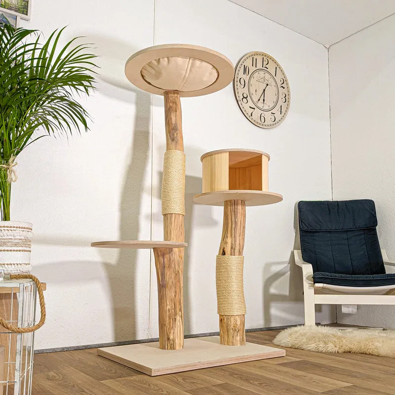 Naturkratzbaum 4445 Kratzbaum Natur Holz Design 150 cm hoch Katzenbaum