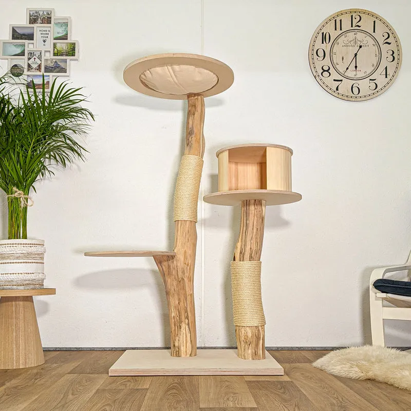 Naturkratzbaum 4445 Kratzbaum Natur Holz Design 150 cm hoch Katzenbaum