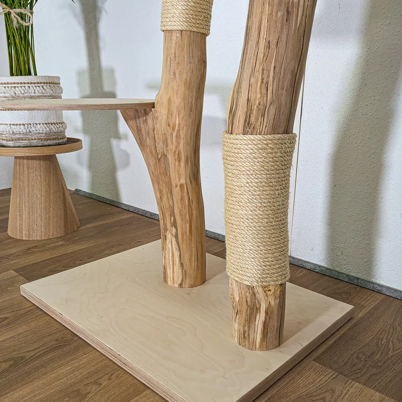 Naturkratzbaum 4445 Kratzbaum Natur Holz Design 150 cm hoch Katzenbaum