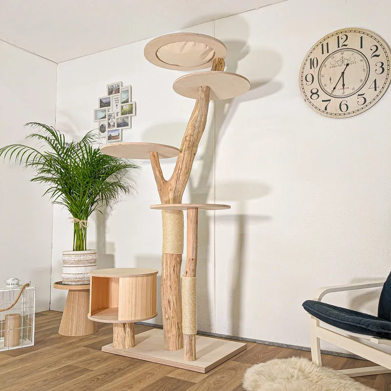 Naturkratzbaum 4444 Kratzbaum Natur Holz Design 205 cm hoch Katzenbaum