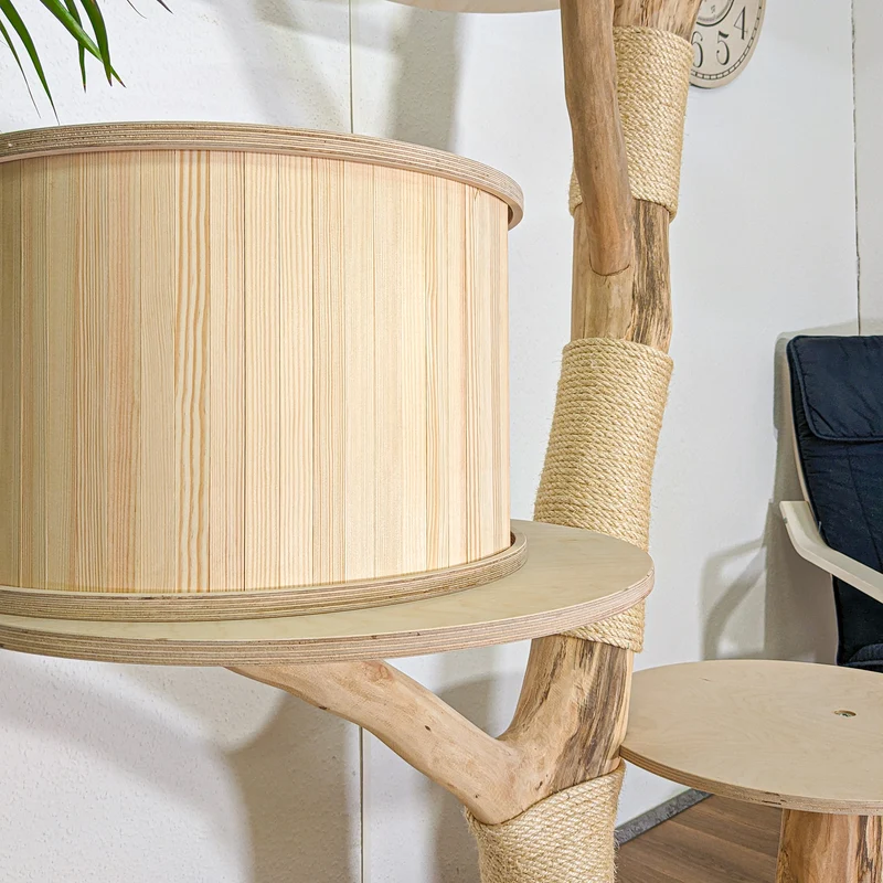 Naturkratzbaum 4443 Kratzbaum Natur Holz Design 200 cm hoch Katzenbaum