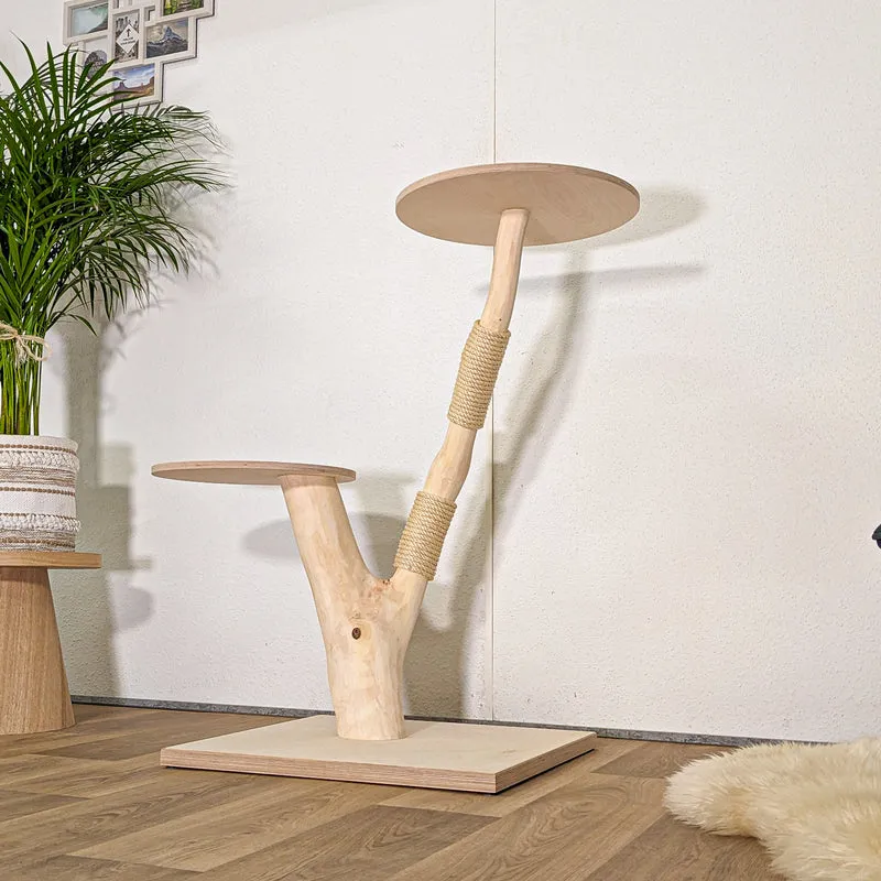 Naturkratzbaum 4441 Kratzbaum Natur Holz Design 102 cm hoch Katzenbaum