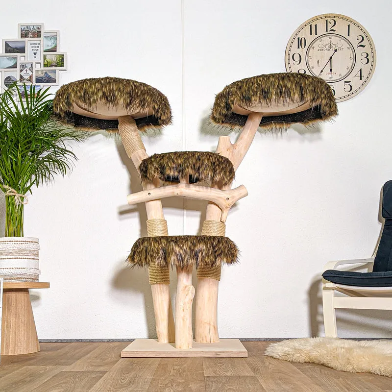 RESERVIERT - Naturkratzbaum 4437 Kratzbaum Natur Holz Design 140 cm hoch Katzenbaum