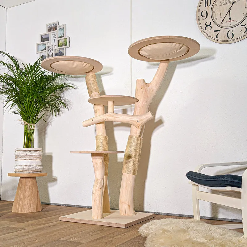 RESERVIERT - Naturkratzbaum 4437 Kratzbaum Natur Holz Design 140 cm hoch Katzenbaum