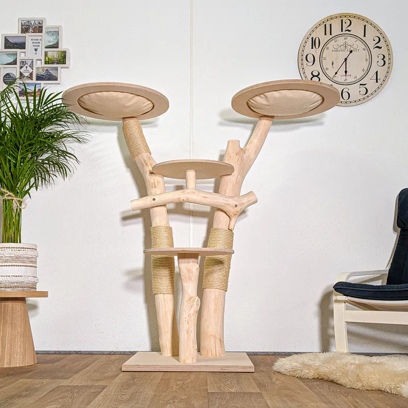 RESERVIERT - Naturkratzbaum 4437 Kratzbaum Natur Holz Design 140 cm hoch Katzenbaum