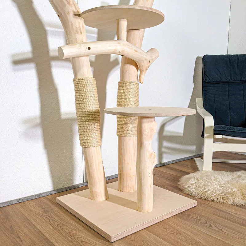 RESERVIERT - Naturkratzbaum 4437 Kratzbaum Natur Holz Design 140 cm hoch Katzenbaum