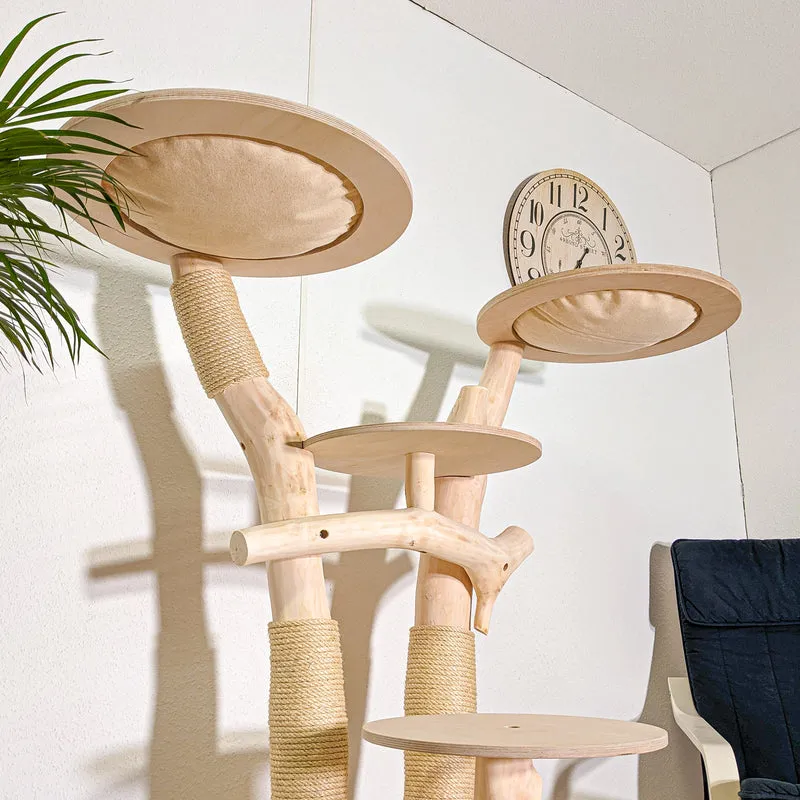 RESERVIERT - Naturkratzbaum 4437 Kratzbaum Natur Holz Design 140 cm hoch Katzenbaum